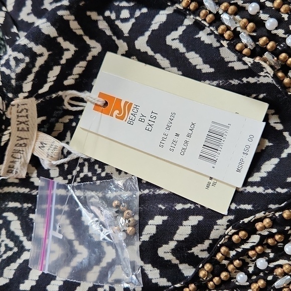 Beach Cover up or just beautiful shirt Bohemian beach Tunic beaded - Picture 7 of 8